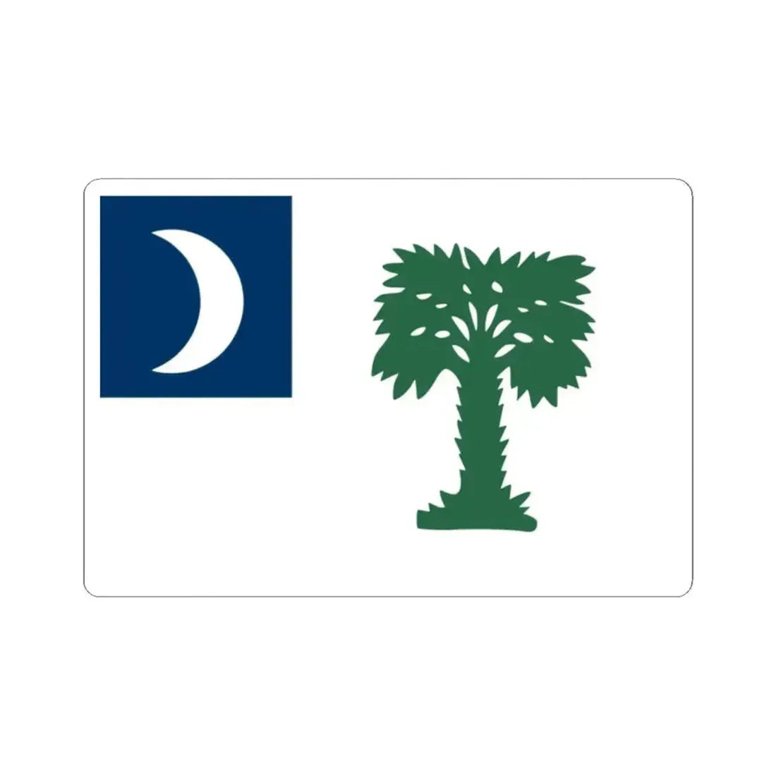 Flag of South Carolina 1st Proposal (United States) STICKER Vinyl Kiss-Cut Decal 2 Inch White - The Sticker Space