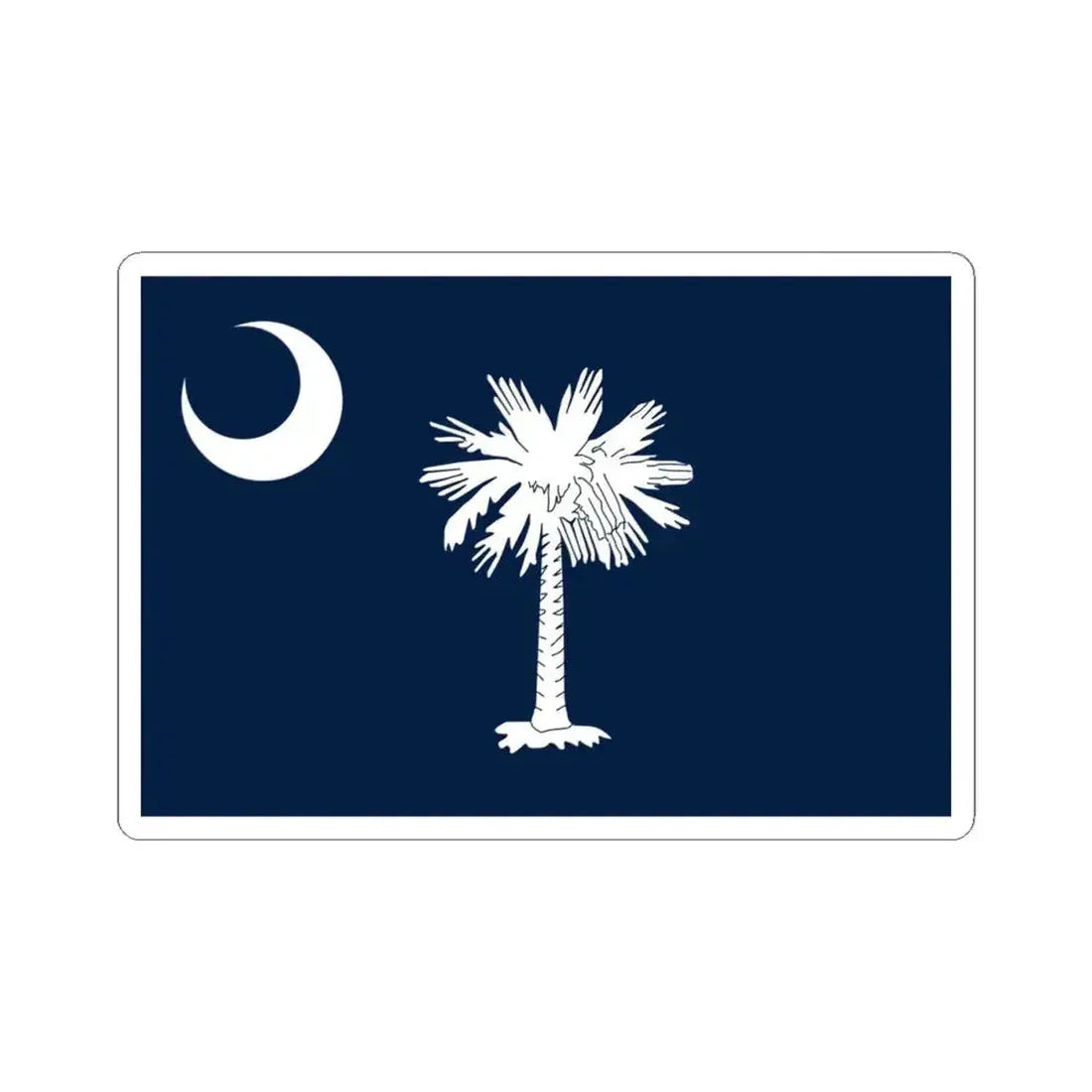 Flag of South Carolina (United States) STICKER Vinyl Kiss-Cut Decal 4 Inch White - The Sticker Space