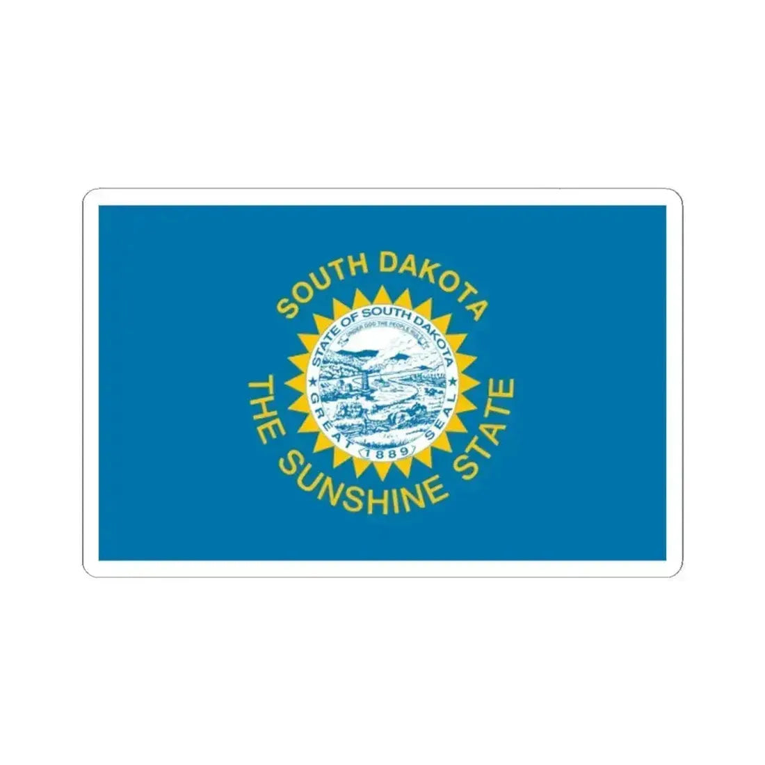 Flag of South Dakota 1963 - 1992 (United States) STICKER Vinyl Kiss-Cut Decal 2 Inch White - The Sticker Space