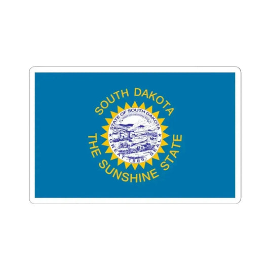 Flag of South Dakota 1963-1992 (United States) STICKER Vinyl Kiss-Cut Decal 2 Inch White - The Sticker Space