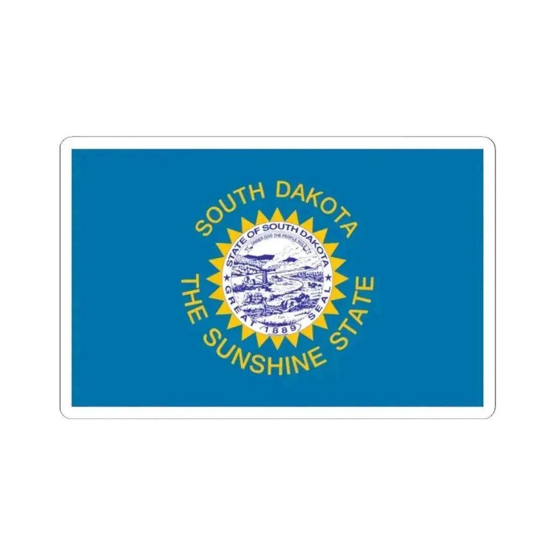 Flag of South Dakota 1963-1992 (United States) STICKER Vinyl Kiss-Cut Decal 2 Inch White - The Sticker Space