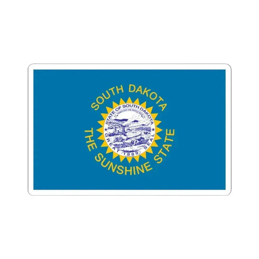 Flag of South Dakota 1963-1992 (United States) STICKER Vinyl Kiss-Cut Decal 2 Inch White - The Sticker Space
