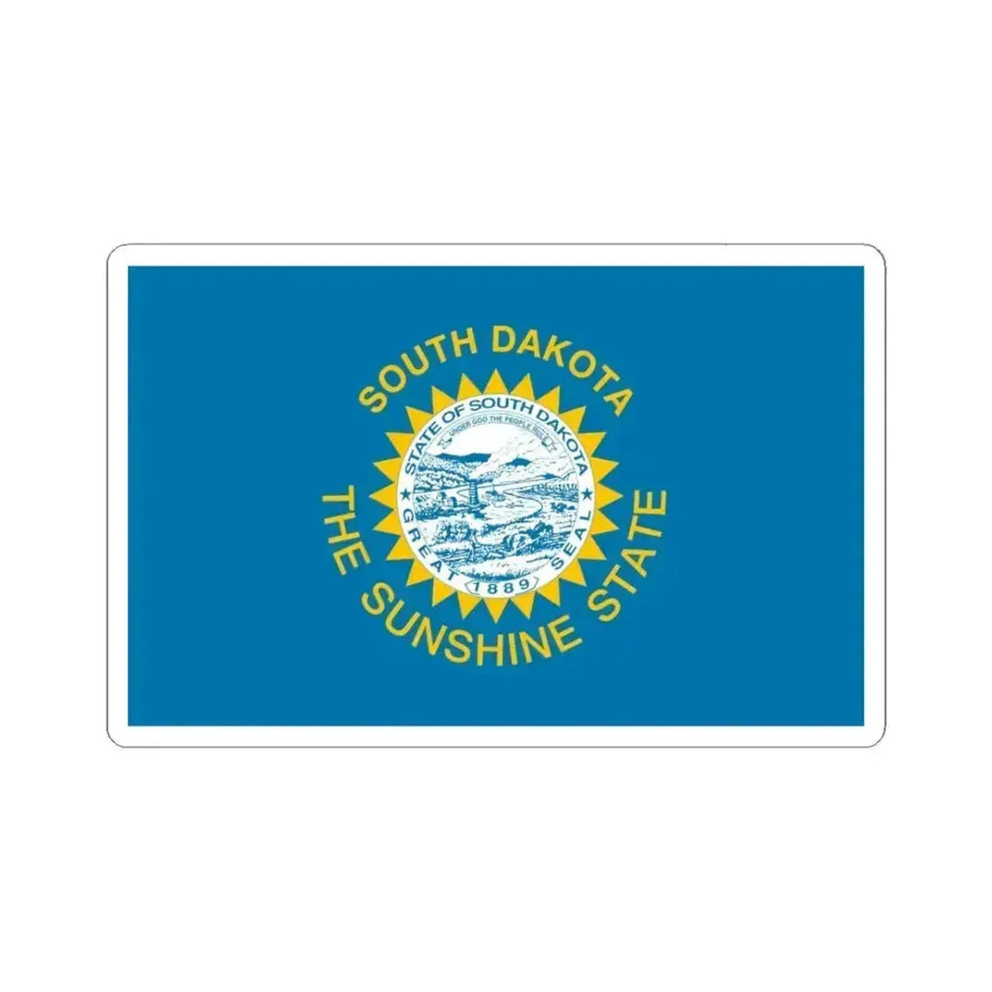 Flag of South Dakota 1963 - 1992 (United States) STICKER Vinyl Kiss-Cut Decal 3 Inch White - The Sticker Space
