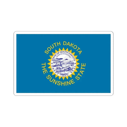 Flag of South Dakota 1963-1992 (United States) STICKER Vinyl Kiss-Cut Decal 3 Inch White - The Sticker Space