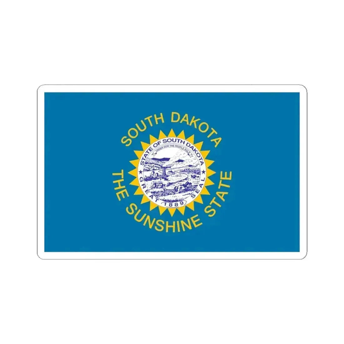 Flag of South Dakota 1963-1992 (United States) STICKER Vinyl Kiss-Cut Decal 4 Inch White - The Sticker Space