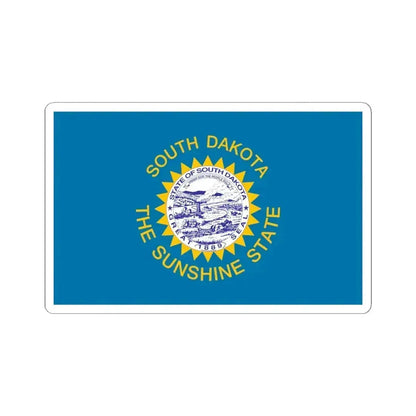 Flag of South Dakota 1963-1992 (United States) STICKER Vinyl Kiss-Cut Decal 4 Inch White - The Sticker Space