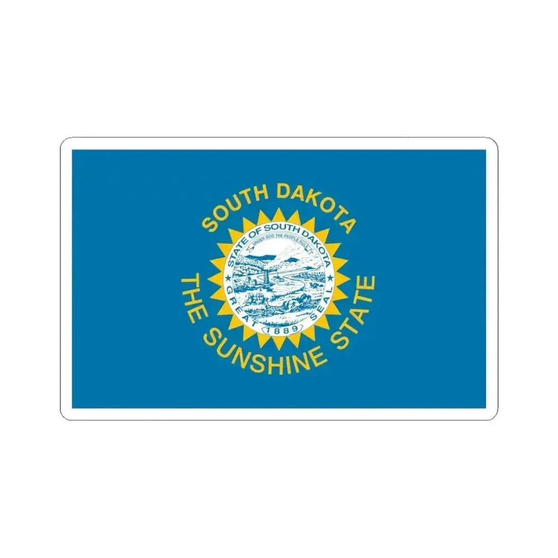 Flag of South Dakota 1963 - 1992 (United States) STICKER Vinyl Kiss-Cut Decal 6 Inch White - The Sticker Space