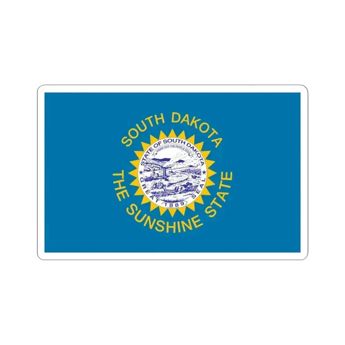 Flag of South Dakota 1963-1992 (United States) STICKER Vinyl Kiss-Cut Decal 6 Inch White - The Sticker Space
