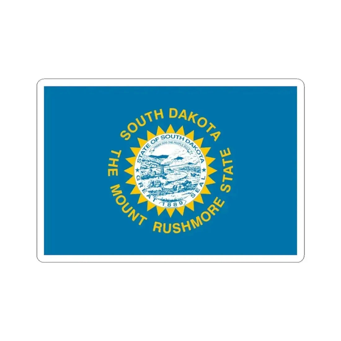 Flag of South Dakota 3-2 (United States) STICKER Vinyl Kiss-Cut Decal 3 Inch White - The Sticker Space