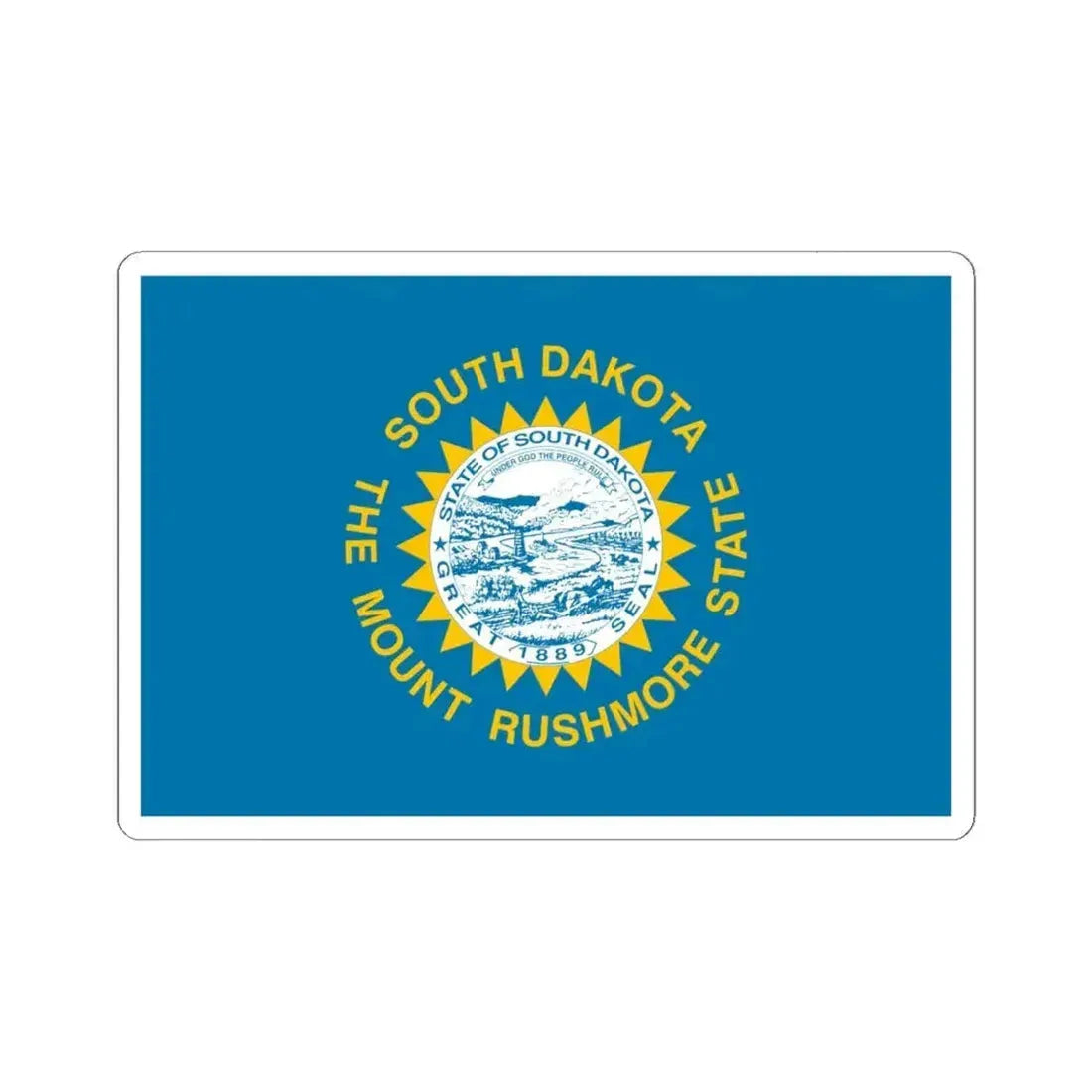 Flag of South Dakota 3-2 (United States) STICKER Vinyl Kiss-Cut Decal 6 Inch White - The Sticker Space