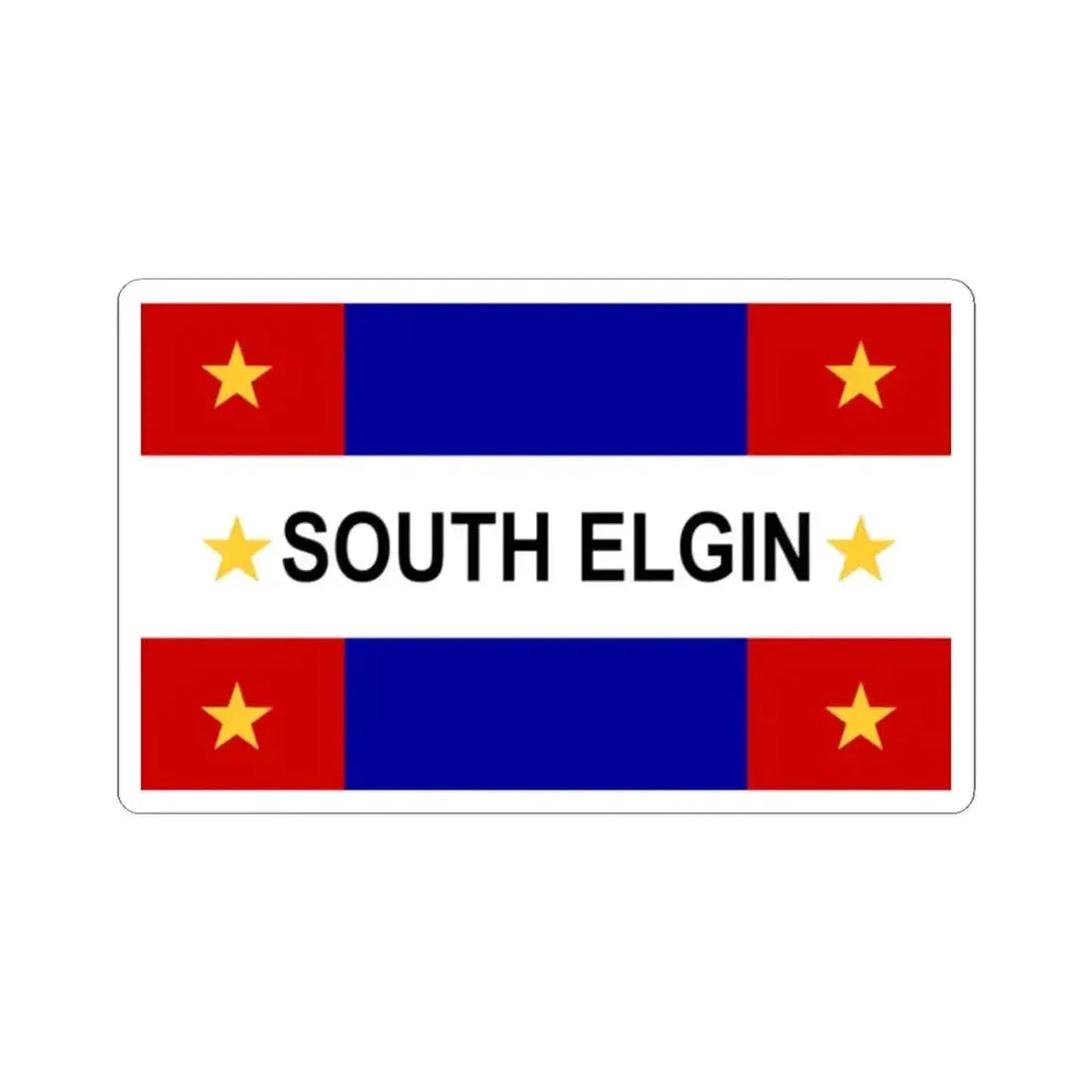 Flag of South Elgin Illinois (United States) STICKER Vinyl Kiss-Cut Decal 2 Inch White - The Sticker Space
