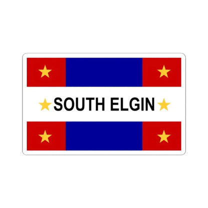 Flag of South Elgin Illinois (United States) STICKER Vinyl Kiss-Cut Decal 2 Inch White - The Sticker Space