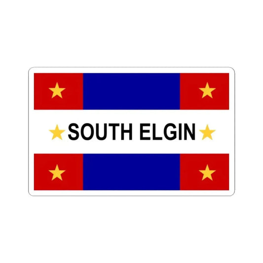 Flag of South Elgin Illinois (United States) STICKER Vinyl Kiss-Cut Decal 2 Inch White - The Sticker Space