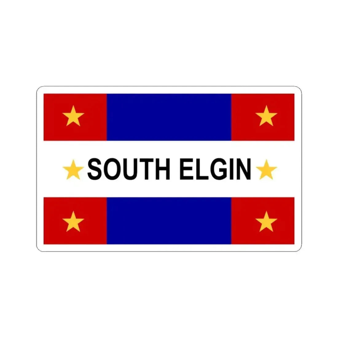 Flag of South Elgin Illinois (United States) STICKER Vinyl Kiss-Cut Decal 3 Inch White - The Sticker Space