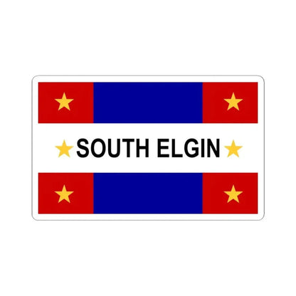 Flag of South Elgin Illinois (United States) STICKER Vinyl Kiss-Cut Decal 6 Inch White - The Sticker Space