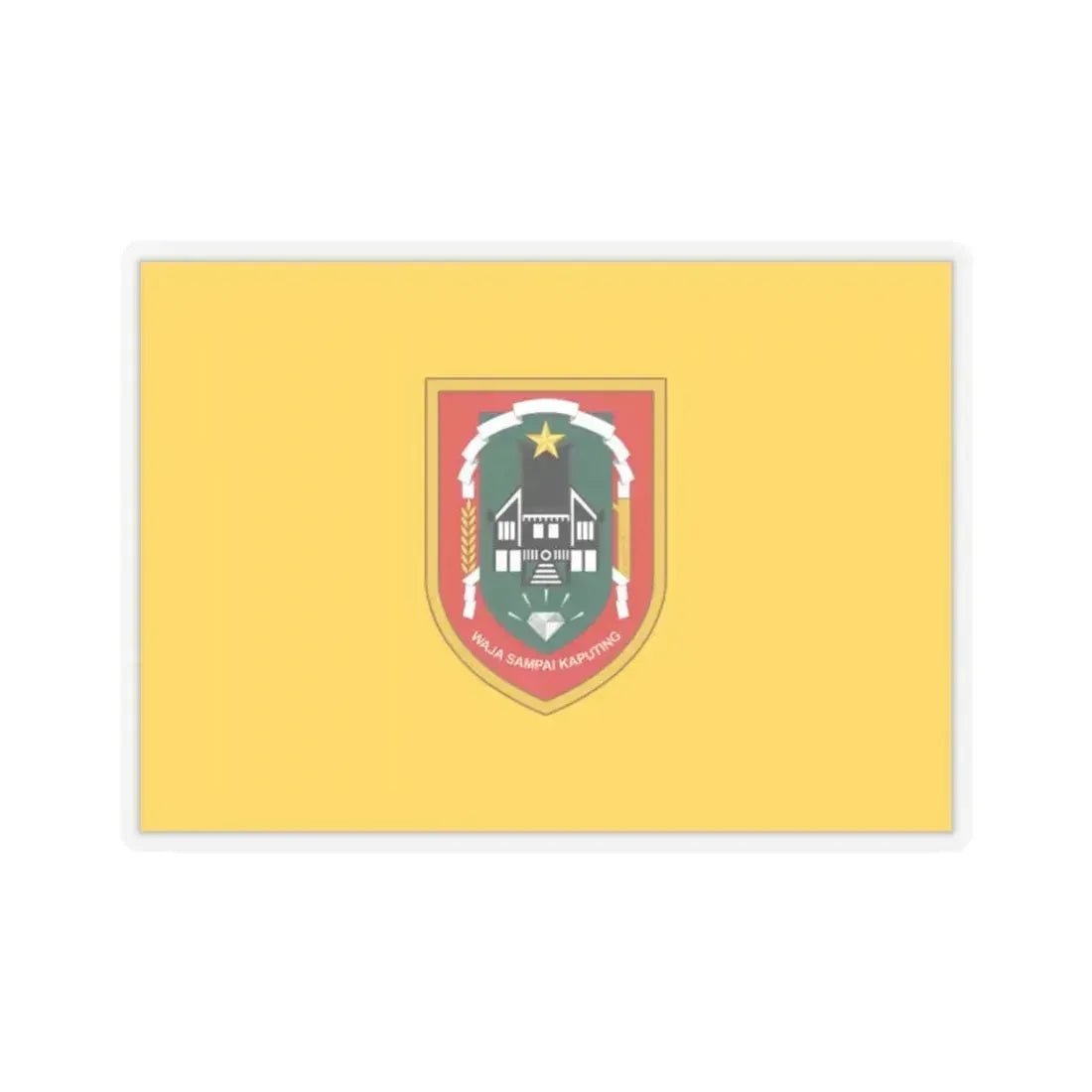 Flag of South Kalimantan Indonesia - STICKER Vinyl Kiss-Cut Decal 2 Inch Transparent - The Sticker Space