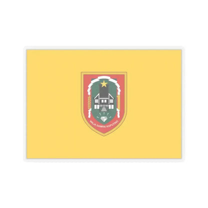 Flag of South Kalimantan Indonesia - STICKER Vinyl Kiss-Cut Decal 2 Inch Transparent - The Sticker Space