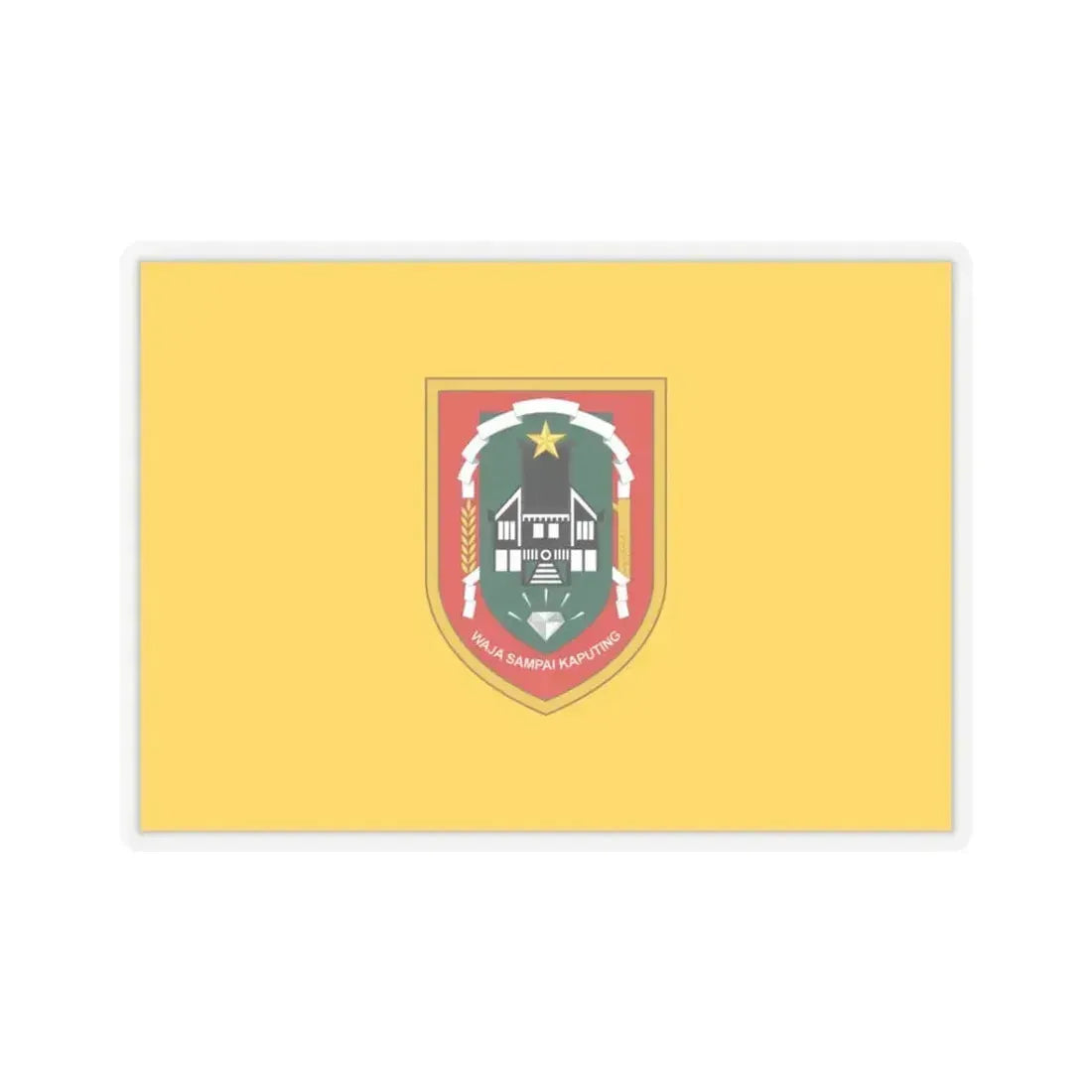 Flag of South Kalimantan Indonesia - STICKER Vinyl Kiss-Cut Decal 3 Inch Transparent - The Sticker Space