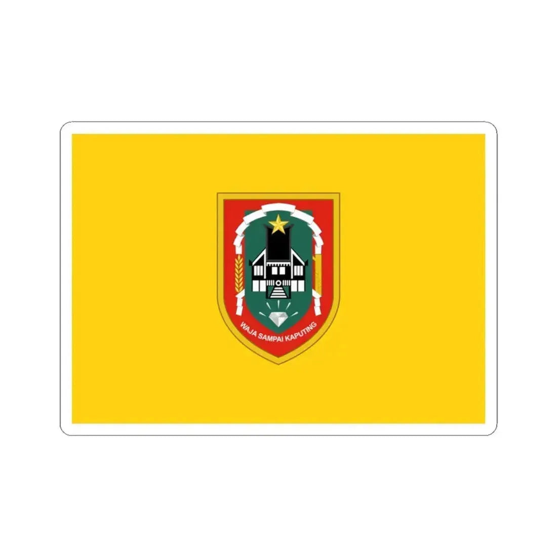 Flag of South Kalimantan Indonesia - STICKER Vinyl Kiss-Cut Decal 3 Inch White - The Sticker Space