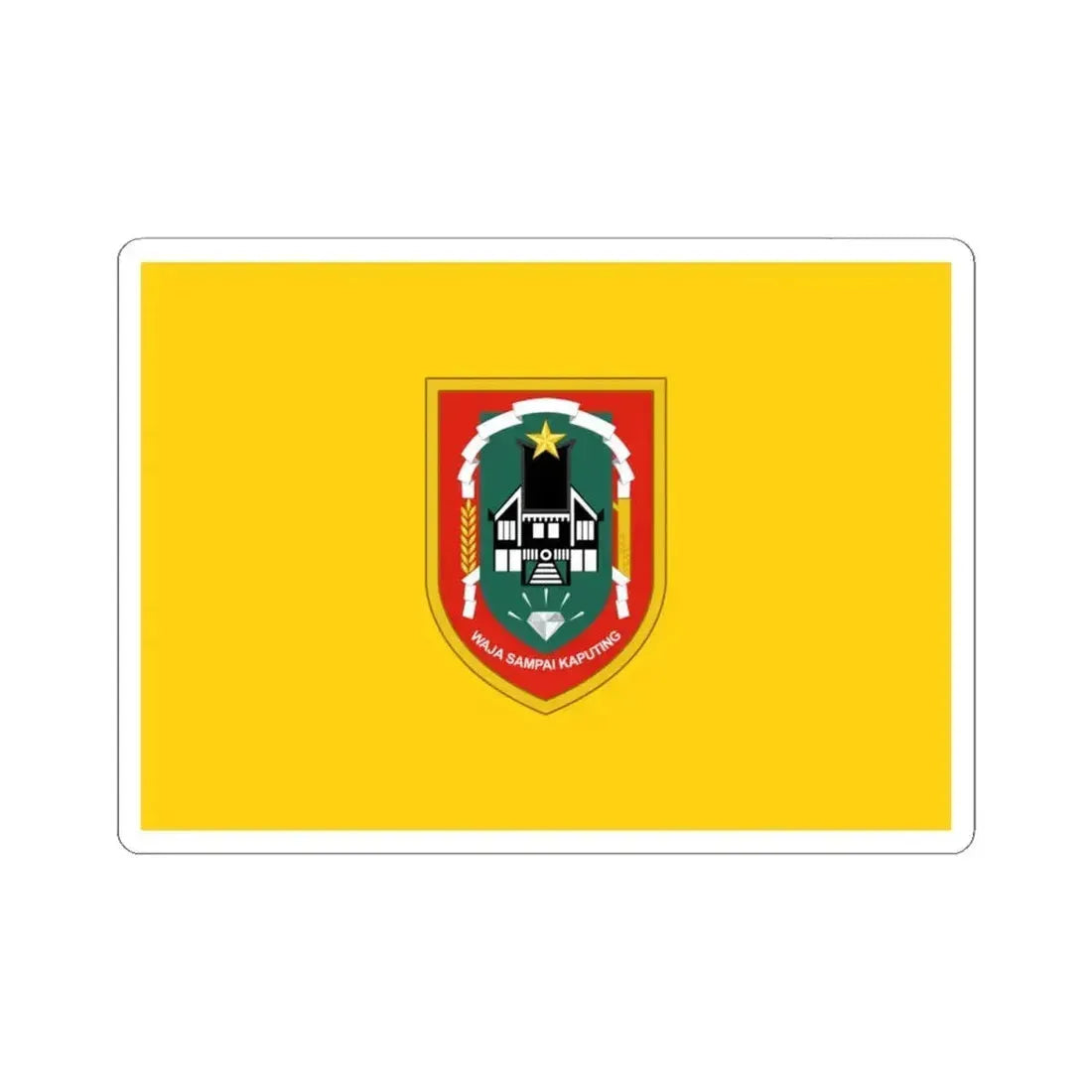 Flag of South Kalimantan Indonesia - STICKER Vinyl Kiss-Cut Decal 4 Inch White - The Sticker Space