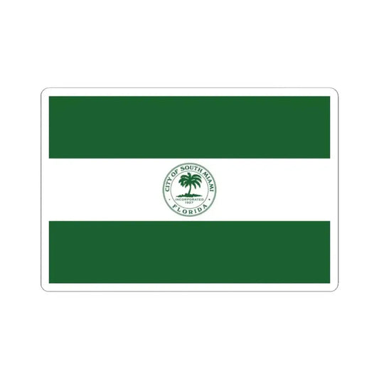Flag of South Miami Florida (United States) STICKER Vinyl Kiss-Cut Decal 2 Inch White - The Sticker Space