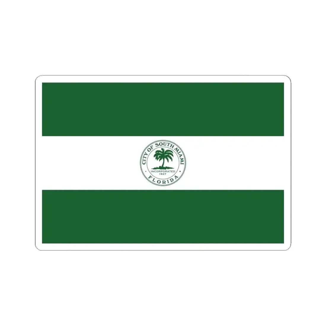 Flag of South Miami Florida (United States) STICKER Vinyl Kiss-Cut Decal 6 Inch White - The Sticker Space