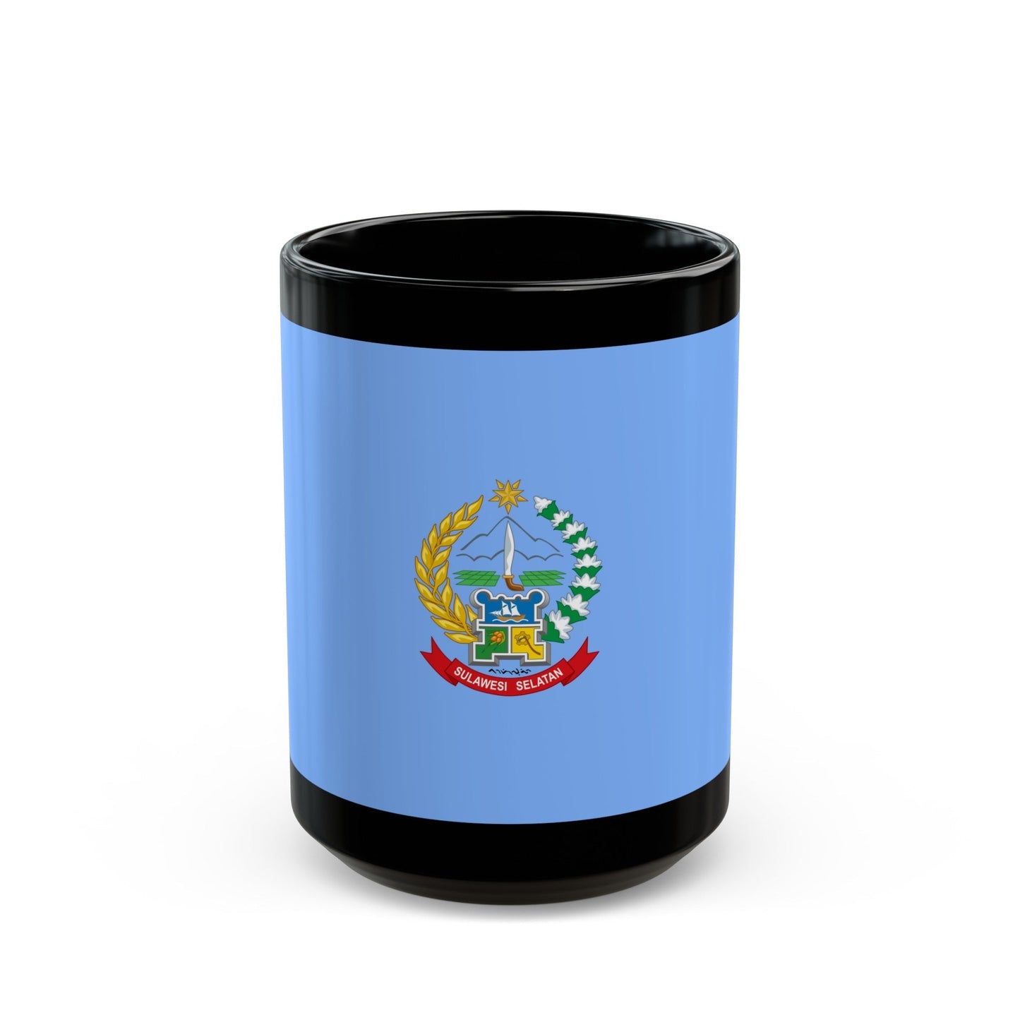 Flag of South Sulawesi Indonesia - Black Coffee Mug-15oz-The Sticker Space