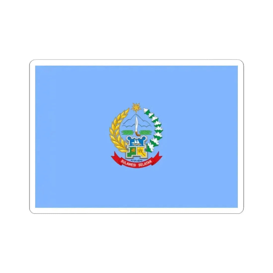 Flag of South Sulawesi Indonesia - STICKER Vinyl Kiss-Cut Decal 2 Inch White - The Sticker Space