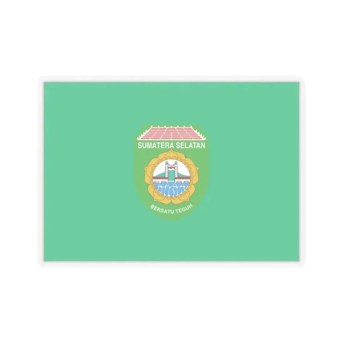 Flag of South Sumatra Indonesia - STICKER Vinyl Kiss-Cut Decal 3 Inch Transparent - The Sticker Space