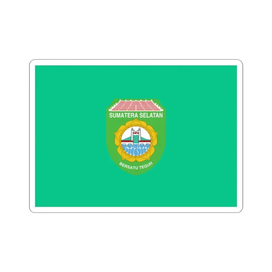 Flag of South Sumatra Indonesia - STICKER Vinyl Kiss-Cut Decal 3 Inch White - The Sticker Space