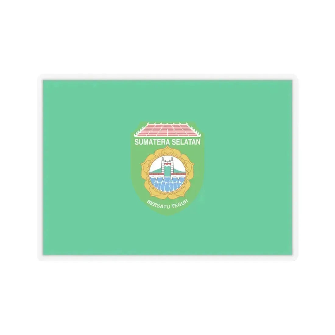 Flag of South Sumatra Indonesia - STICKER Vinyl Kiss-Cut Decal 4 Inch Transparent - The Sticker Space