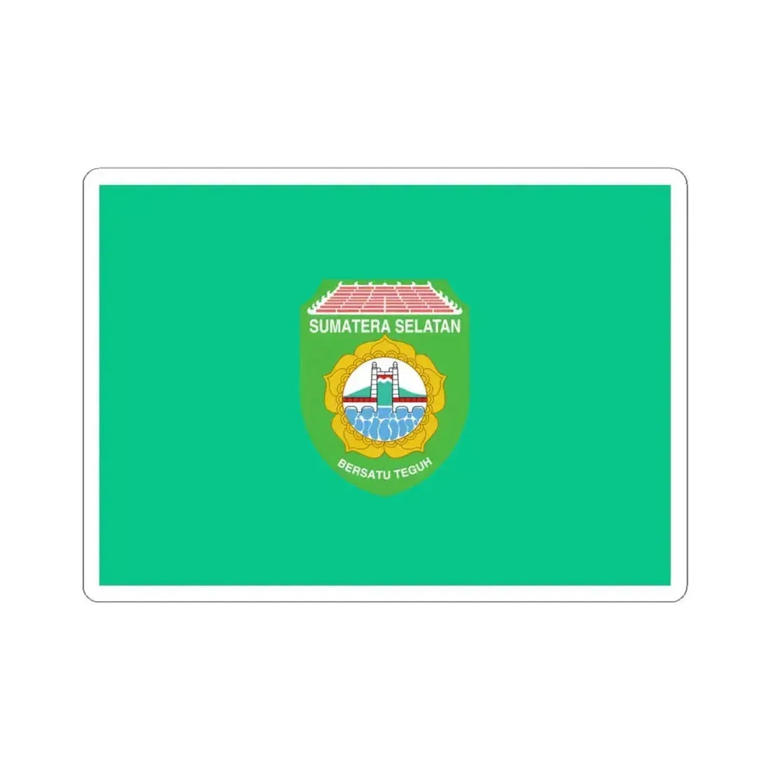 Flag of South Sumatra Indonesia - STICKER Vinyl Kiss-Cut Decal 4 Inch White - The Sticker Space