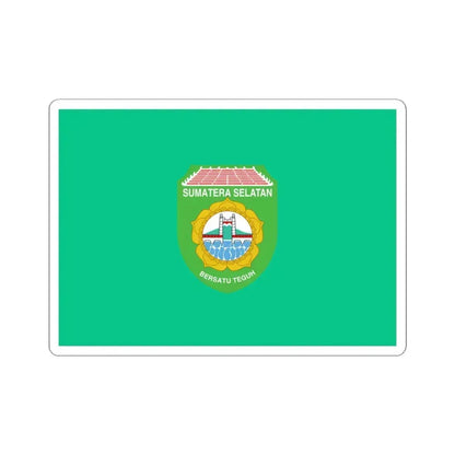 Flag of South Sumatra Indonesia - STICKER Vinyl Kiss-Cut Decal 4 Inch White - The Sticker Space