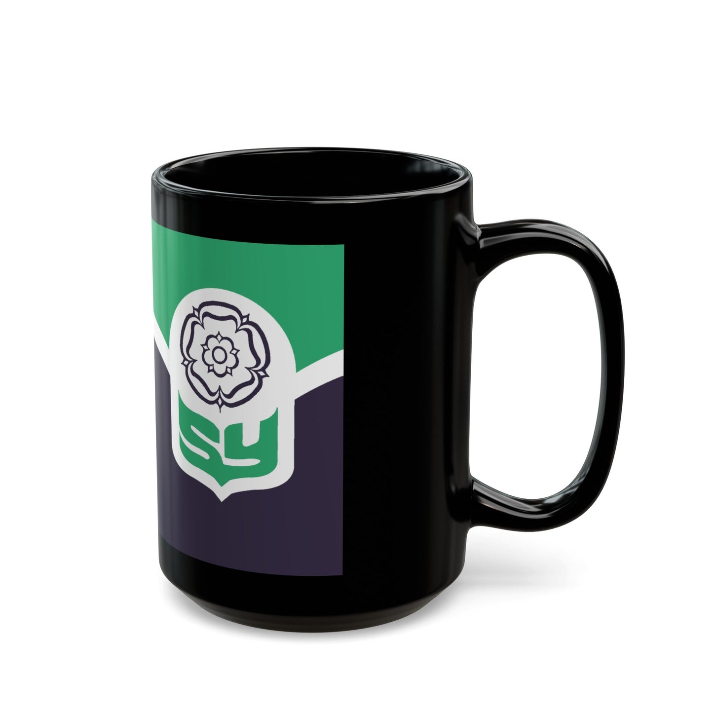 Flag of South Yorkshire UK - Black Coffee Mug-The Sticker Space