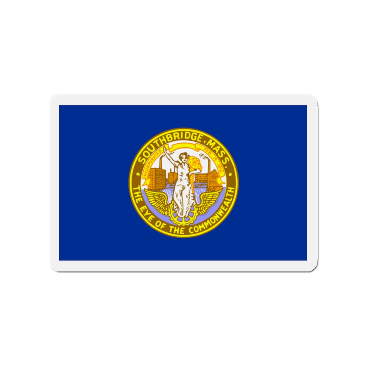 Flag of Southbridge Massachusetts - Die-Cut Magnet-2" x 2"-The Sticker Space