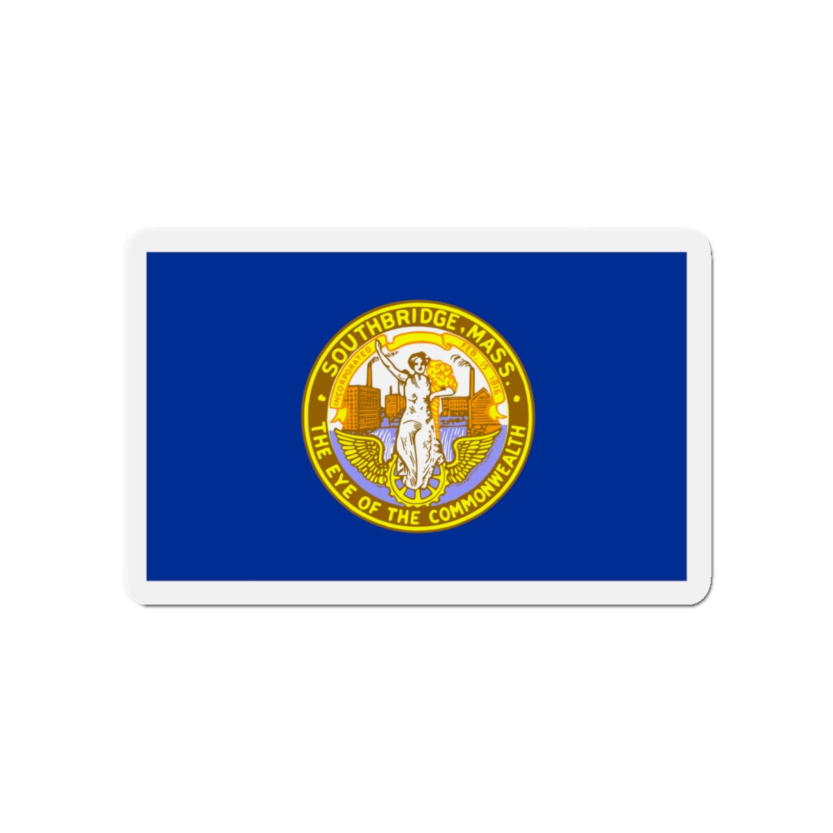 Flag of Southbridge Massachusetts - Die-Cut Magnet-4" x 4"-The Sticker Space