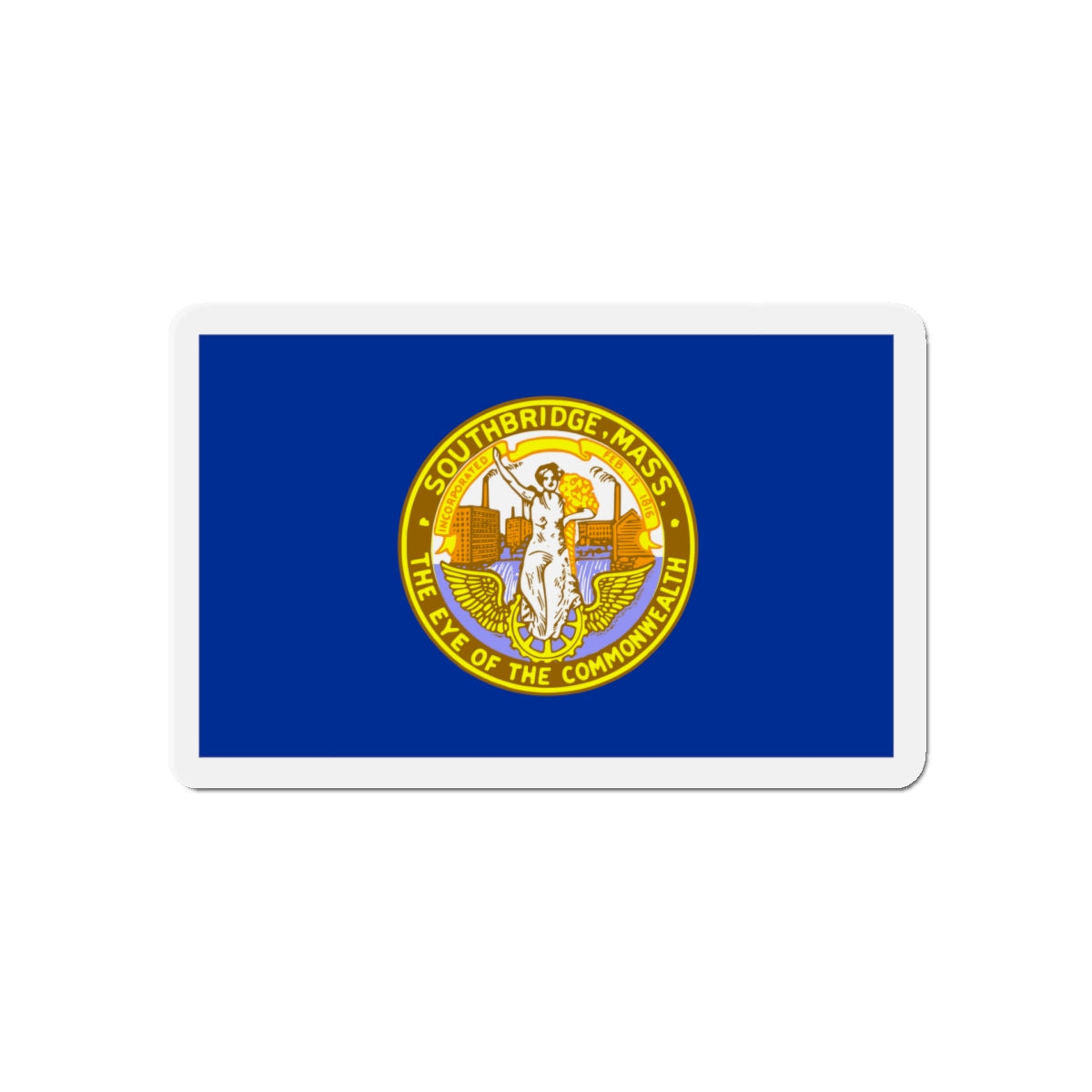 Flag of Southbridge Massachusetts - Die-Cut Magnet-5" x 5"-The Sticker Space