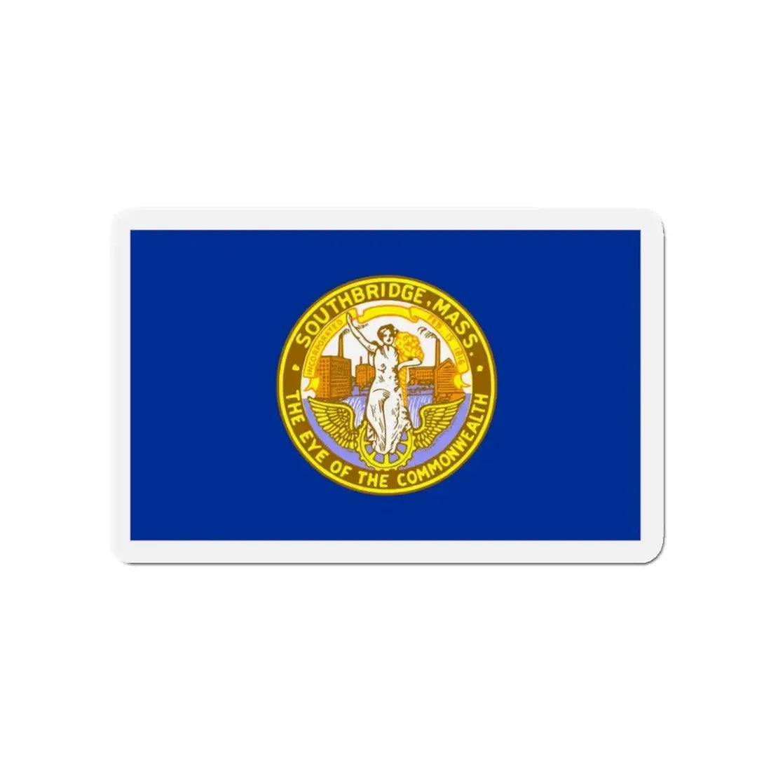 Flag of Southbridge Massachusetts - Refrigerator Magnet 3 Inch - The Sticker Space