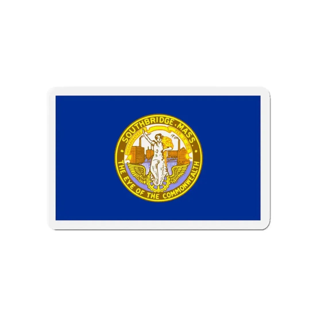 Flag of Southbridge Massachusetts - Refrigerator Magnet 4 Inch - The Sticker Space