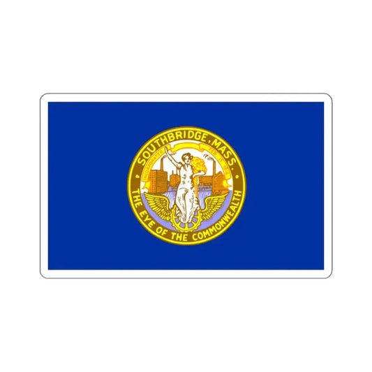 Flag of Southbridge, Massachusetts - STICKER Vinyl Kiss-Cut Decal 2 Inch White - The Sticker Space