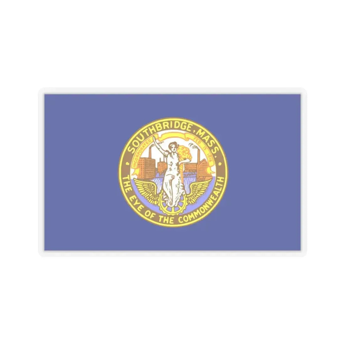 Flag of Southbridge, Massachusetts - STICKER Vinyl Kiss-Cut Decal 3 Inch Transparent - The Sticker Space