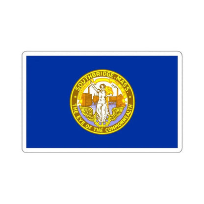 Flag of Southbridge, Massachusetts - STICKER Vinyl Kiss-Cut Decal 3 Inch White - The Sticker Space