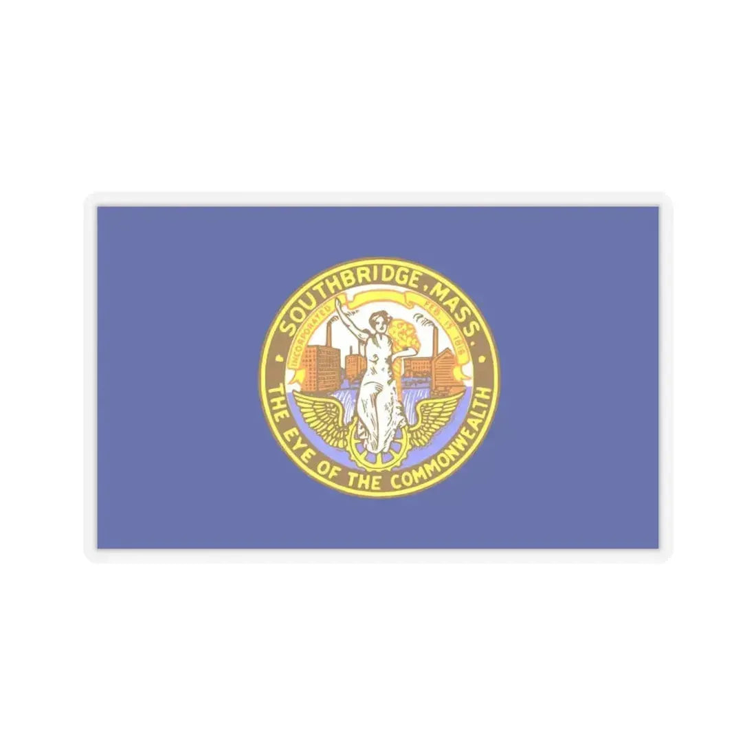 Flag of Southbridge, Massachusetts - STICKER Vinyl Kiss-Cut Decal 6 Inch Transparent - The Sticker Space