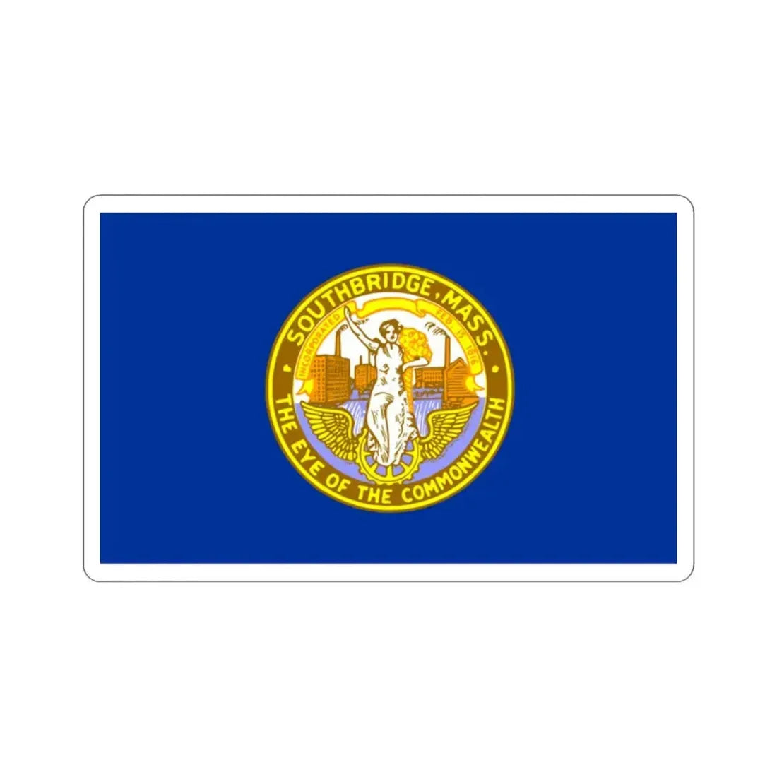 Flag of Southbridge Massachusetts USA STICKER Vinyl Die-Cut Decal 2 Inch - The Sticker Space