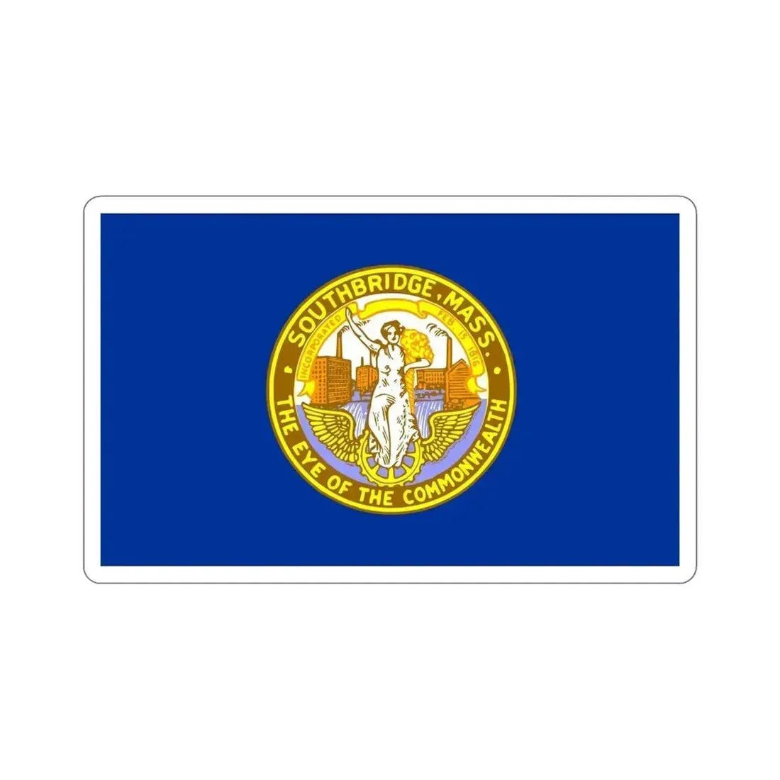 Flag of Southbridge Massachusetts USA STICKER Vinyl Die-Cut Decal 6 Inch - The Sticker Space