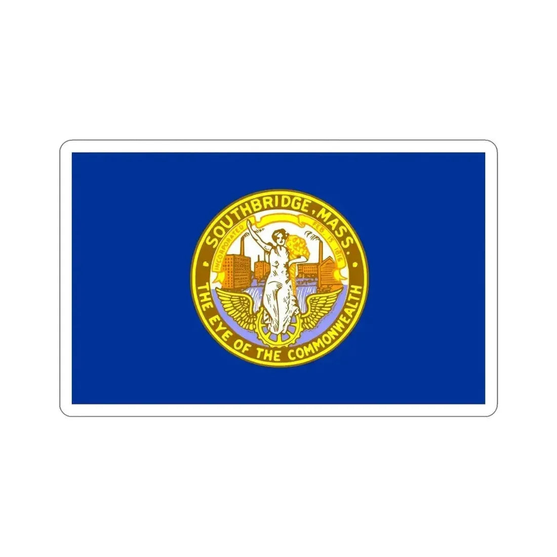 Flag of Southbridge Massachusetts USA STICKER Vinyl Die-Cut Decal - The Sticker Space