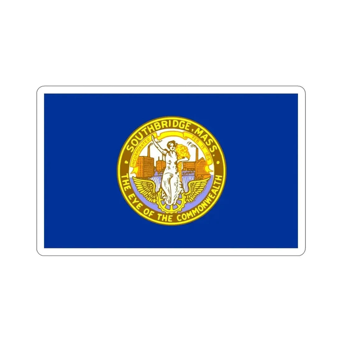 Flag of Southbridge Massachusetts USA STICKER Vinyl Die-Cut Decal - The Sticker Space
