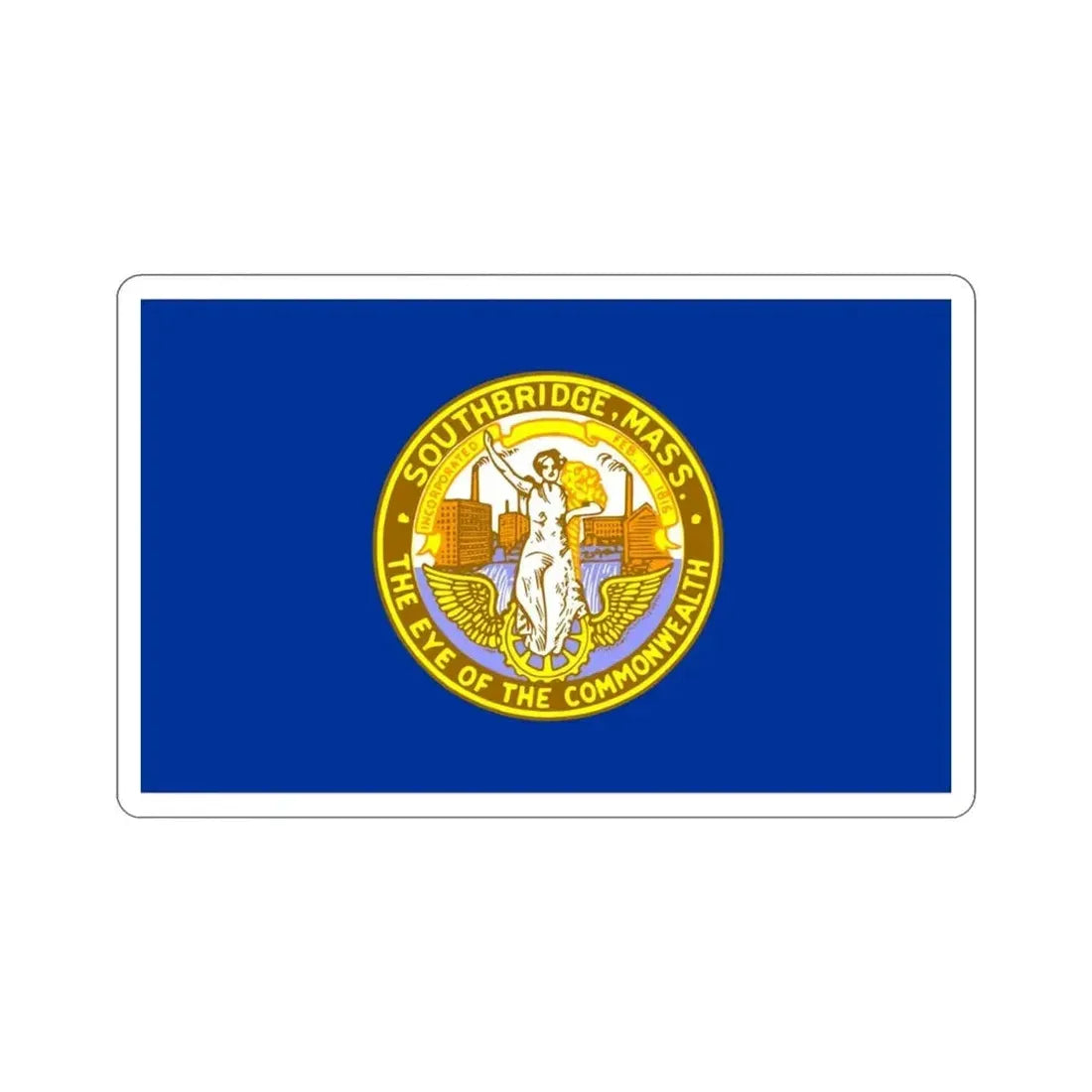 Flag of Southbridge Massachusetts USA STICKER Vinyl Die-Cut Decal - The Sticker Space