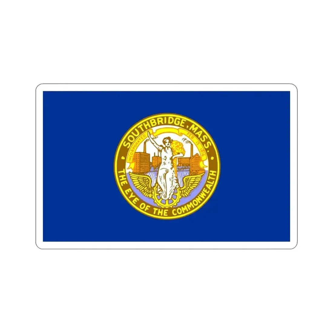 Flag of Southbridge Massachusetts USA STICKER Vinyl Die-Cut Decal - The Sticker Space