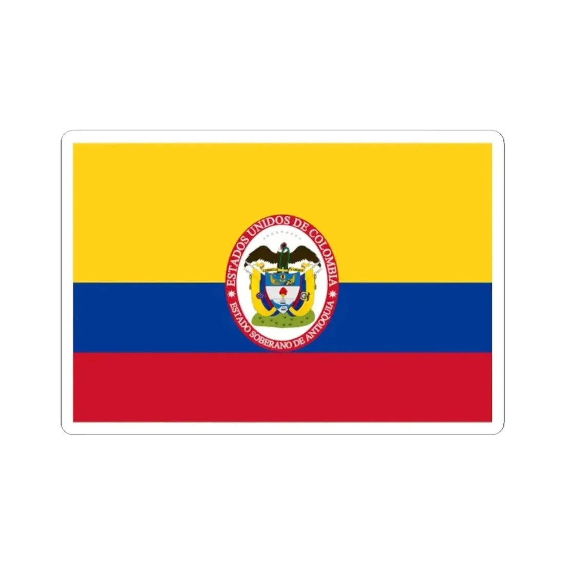 Flag of Sovereign State of Antioquia (Colombia) STICKER Vinyl Kiss-Cut Decal 2 Inch White - The Sticker Space